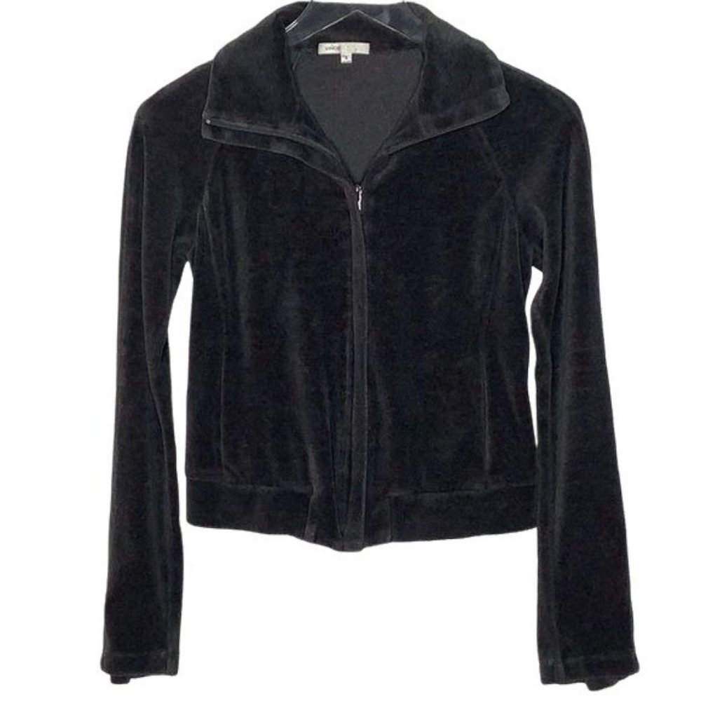 VINCE Charcoal Velour Zip Front Jacket size Small
